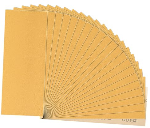 STEBRUAM Papel de Lija Grano 400 Húmedo y en Sec Lijas para Acabado de Coches,Metal,Madera,Pintura(21 hojas)