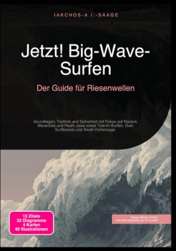 Jetzt! Big-Wave-Surfen: Der Guide für Riesenwellen: Grundlagen, Technik und Sicherheit mit Fokus auf Nazaré, Mavericks und Peahi Jaws sowie Tow-In-Surfen, Gun-Surfboards und Swell-Vorhersage.