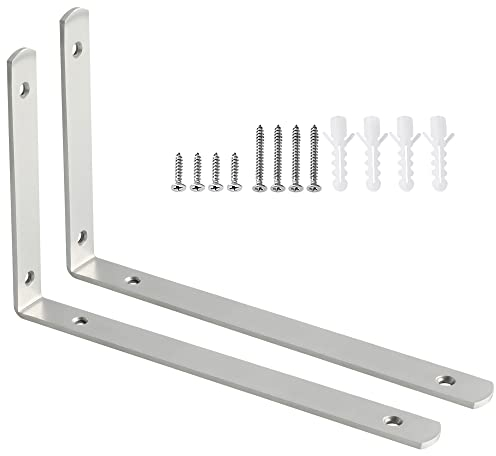 SAYAYO Winkel Regal Regalwinkel Edelstahl L förmige 90 Grad Recht Winklige Halterung für Wandhalterung Regal, Regalhalterung, Eckregal, 2 Stück Regalhalterung 300x156