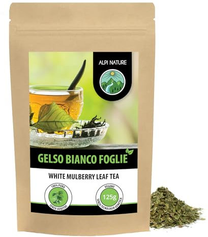 Alpi Nature Hojas de Morera Infusión 125g, Hojas de Morera Secas y Cortadas, Té de Hojas Sueltas