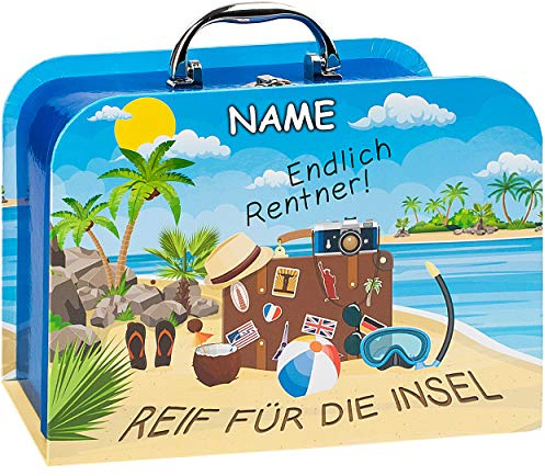 alles-meine.de GmbH Kinderkoffer/Koffer - GROß - Reif für die Insel - endlich Rentner ! - incl. Name - für Spielzeug und als Geldgeschenk - Mädchen & Jungen - Kinder & Erwachse..