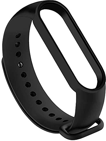 OcioDual Correa de Repuesto Compatible con Xiaomi Mi Band 6 5 Amazfit Band 5 Negra Recambio Silicona Suave Flexible Pulsera Brazalete