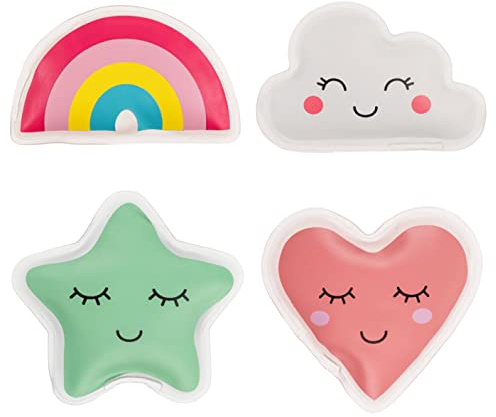 Handvärmare fickvärmare set återanvändbara, värmedyna för kalla dagar och för resor, värmekudde med fantastiska motiv (set om 4 Kawaii Dream)