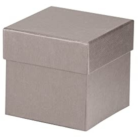 Rössler Geschenkbox mit Deckel | Box mit Deckel | Geschenkbox Geburtstag | Karton mit Deckel | Geschenk Box | Geschenkkarton mit Deckel | Maße: 105x105x105mm | Farbe: Grau | Taupe | Geschenkkarton mit Deckel für kleine Geschenke, Schmuck, Gutscheine und Erinnerungsstücke