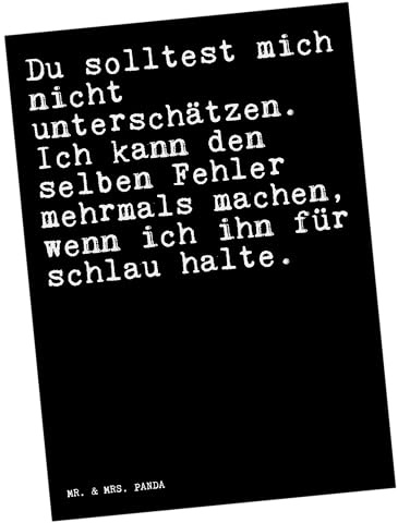 Mr. & Mrs. Panda Postkarte Du solltest mich nicht... - Geschenk, Frauen, Freund, Ansichtskarte, Spruch Sprüche Weisheiten Zitate Lustig Weisheit Worte, bildkarte, Postkarten, Ansichtskarten, Freundin