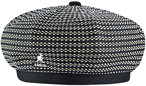 Kangol Preppy Jax Baskenmütze Damenbaske Sommerbaske Damen/Herren - Sommer Frühling-Sommer Herbst-Winter - L (58-59 cm) schwarz
