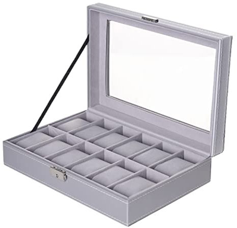Uhrenbox Uhrenschatulle Uhrenhalter Uhrenetui 12 Grids Uhrenbox Uhrendisplay Aufbewahrungsbox Schmuckkollektion Etui Halter Für Uhrendisplay Uhrenkoffer Uhrenrolle ( Blue : Bronze , Size : 30*20*8cm )
