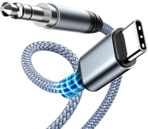 Highwings Aux Kabel USB C 1.2M, USB C auf Klinke für iPhone 17/16 Pro Max | USB C auf Klinke Aux Kopfhörerkabel für iPhone 17/16/15 Pro/Max/Plus, Galaxy S25/S24/S23 Ultra, Hua-wei P40,Auto-Lautsprecher