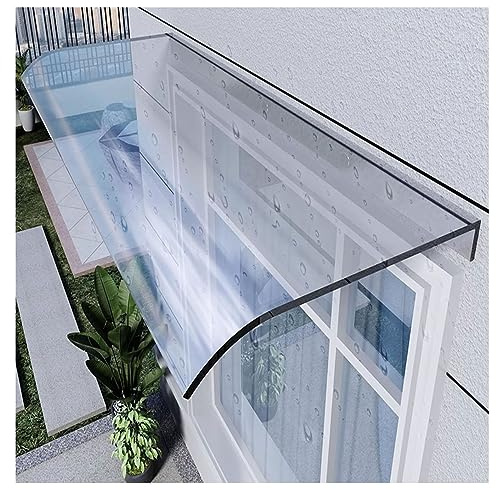 Marquise de Porte d?Entrée Moderne Invisible,Marquise en Polycarbonate Transparent,Silencieuse Toit Abri,Abri Contre La Pluie,pour Porche,Jardin,Auvent de Porte Entrée ( Size : 50*260cm/19.6*102.3in )