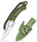 TONIFE Explorer Couteau à Lame Fixe avec Gaine 8Cr14moV Lame Couteau de Survie Multifonctionnel Manche en Nylon Renforcé de Fibre de Verre pour Couteau EDC Extérieur(Vert+Satin)