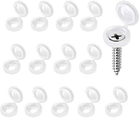 500PCS Screw Caps White Plastic Snap Screw Covers Sturdy Hinged Screw Cover Caps for M3 M4 Screws Suitable in Homes Offices Courtyards and Other Places