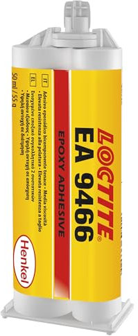 LOCTITE EA 9466, Adesivo epossidico bicomponente multiuso, Adesivo strutturale con elevata resistenza a pelatura e taglio, Colla epossidica, 1 cartuccia da 50ml