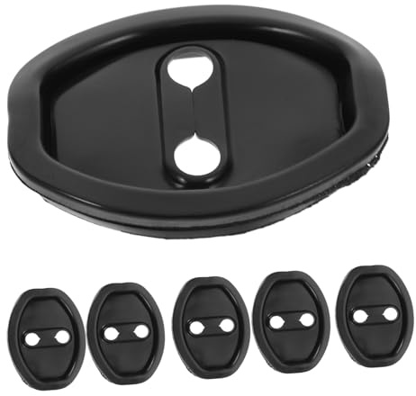 iplusmile 6pcs Universal Car Door Latch Protective Covers Silicone Shock Absorbing Door Lock Pads Noise Reduction Vehicle Lock Guards Black