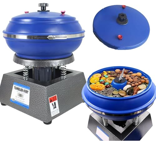Lucidatrice per Pietre Preziose,Lucidatrice a Vibrazione,Grande Capacità 6.2 L,Interruttore a Un Pulsante,Con Dispositivo Di Sospensione,Tazza per Lucidatura Metalli,Adatto a Varie Pietre Abrasive