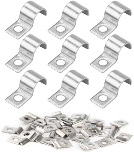 SHUOHONG 50 Pezzi Fascette Metalliche, Fascette Stringitubo di Fissaggio, Fascetta Stringitubo per Cavi e Tubi, Piccola Morsetti per Tubi, Fascette Metalliche Stringitubo, Fermacavi in Acciaio Ø 10 mm