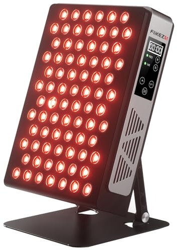 FliKEZE Lámpara infrarroja, 7 longitudes de onda, 78 LED de triple y cuádruple chip, 460-880 nm, alivio del dolor, recuperación muscular,soporte ajustable, panel de terapia de luz roja