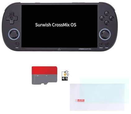 WANENGEDIY SMART PRO Handheld Game Console + Surwish CrossMix OS with Best ROMs 256G TF Card, 4.96-inch Gaming Console for Adult Support A133P Processor Linux