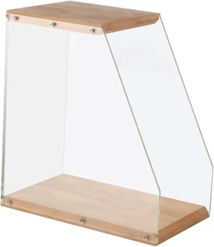 MMCCHB Porte-disques en bois, décoration de bureau, présentoir transparent pour disques vinyles