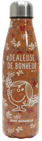 Bouteille isotherme 50 cl motif floral LIBERTY Madame bonheur orange
