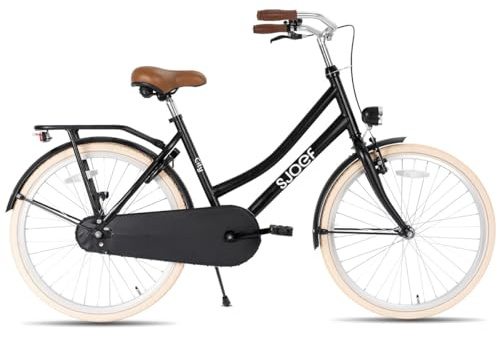 SJOEF City Kinderfahrrad 22 Zoll | Ab 7-9 Jahren | Kinder Fahrrad für Mädchen/Jugend | EN4210 geprüft | V-Brake & Rücktrittbremse | Reflektoren & Schloss
