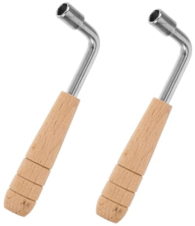 Toyvian Leierharfe Stimmschlüssel mit Ergonomischem Holzgriff aus Edelstahl 2 Stück Harfenstimmkopf Werkzeug für Präzises von Saiteninstrumenten