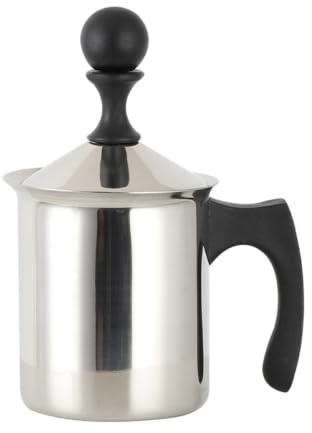 CIYODO Schiumatore per Latte Resistente al Calore Manuale in Acciaio Inossidabile da 400 Ml e Facile da Pulire, per Cappuccino e Macchine da Caffè