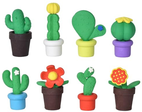 8 pcs Gomas de Borrar Divertidas para Niños, Gomma a Forma di Pianta Succulenta, Gomma Linda de Borradores de Lápiz para Regalos de Fiesta, Premios de Juegos, Recompensas en El Aula