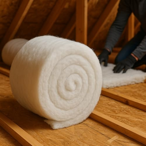 Green Loft 8m Thermal Insulation Roll - 370mm x 110mm - Non-Itch, Moisture & Mould Resistant Loft, Wall & Roof Insulation - Energy-Saving DIY Loft Roll for Year-Round Comfort