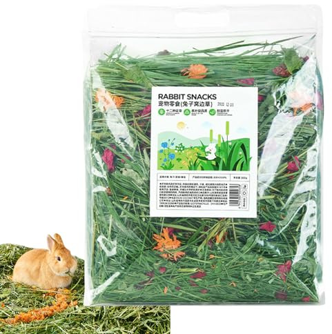 Timothy Hay para Conejos: Hierba De Hojas, Calidad Orgánica, En Vitaminas | Solución Saludable para Refrigerios Y Ropa De Cama para Conejos, Cobayas, Chinchillas, Pequeños Herbívoros, Enri
