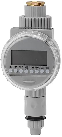 Akozon Irrigation Automatique avec Minuterie d'eau, Minuterie d'arrosage avec Système 'Irrigation Goutte à Goutte, Robinet fileté G1/2 G3/4, Pelouse et Jardin (Gray)