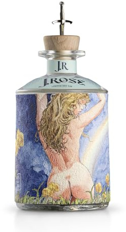 J. Rose Gin London Dry Artigianale - J.Rose JR04 - Collezioni D'autore - Edizione Limitata Maestro Milo Manara - Bottiglia da 70 cl