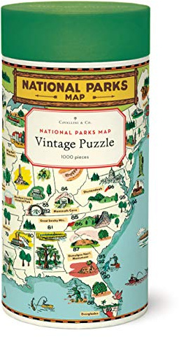 Cavallini Papers & Co. National Parks Map 1,000 Piece Puzzle, Multi