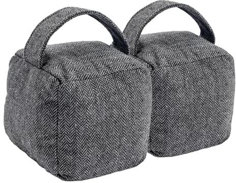 Nicola Spring Fischgrätenentürstopps - 16 X 16cm - Grau - Pack Von 2