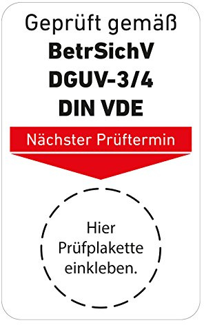 Grundplaketten für Prüfetiketten, UVV geprüft, nächste Prüfung, DGUV, Lagereinrichtung (100), inklusive 1 gratis Lochzangen (3mm Rundloch, Kerbzange)