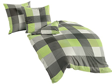 Bierbaum Bettwäsche 6452, Fein-Biber, Designed in Germany, kiwi 07, 135 x 200 cm