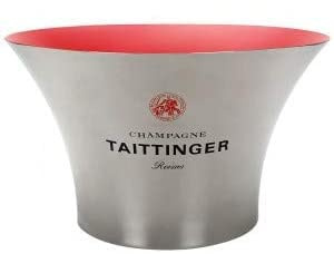 Taittinger Champagner Champagnerkühler Flaschenkühler aus Metall innen rot - ca. 22 x 36cm