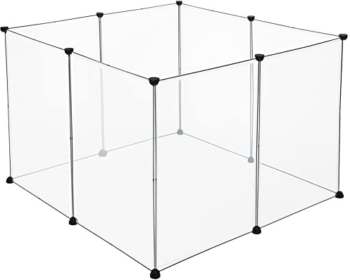 EUGAD Recinto per Conigli Criceti Cucciolo Porcellino d'India Cavie Gatto Plastica DIY 8 Pannelli (50x70cm/Pannello) Trasparente 102 x 102 x 70 cm 0004WL