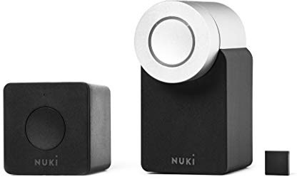 Nuki Combo 2.0 (Smart Lock + Bridge), Türsensor, elektronisches Türschloss, smartes Türschloss, sperren via Bluetooth, einfach nachrüstbar, Amazon Alexa, Apple HomeKit, Google Home, Nuki Smart Home