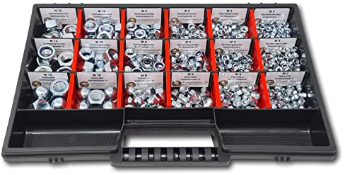 Muttern Sortiment M4-M5-M6-M8-M10-M12 554 tlg. Schraubenbox