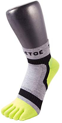 TOETOE - Sporter - CoolMax Lätt Löpning Ankel Tåstrumpor (Grön, 44-47)