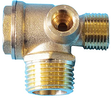 Anawakia Valvola di ritegno del compressore d'aria a 3 porte in ottone filettatura esterna compressore d'aria unidirezionale valvola di ritegno centrale, raccordi in ottone pneumatico (Female 1/2*3/8
