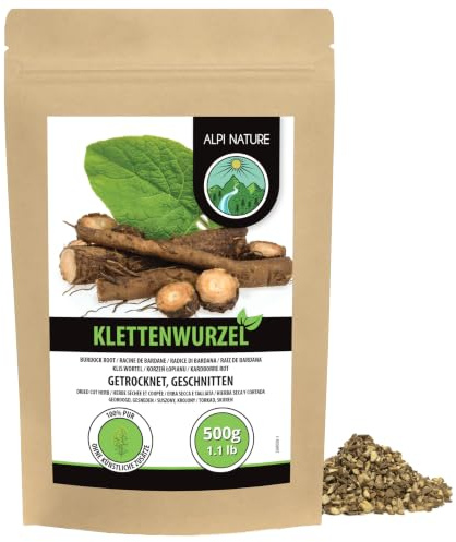 Alpi Nature Burdock Root Tea 500g 1.1 lb, Dried and Cut Burdock Root Pieces, Loose Herbal Tea