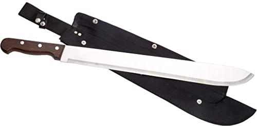 Joker Bananen Machete mit Holzgriff und 44,5 cm Klinge. Inkl. schützendem Nylonmantel JKR0124