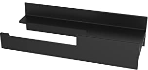 emco Aura Papierhalter mit Ablage I Toilettenpapierhalter mit Abstellfläche zur Wandmontage I Klopapierhalter aus Aluminium, schwarz matt