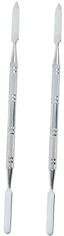 Angoily 2pièces Outil Mélangeur Inoxydable Pour Fond Teint Et Maquillage Barre Embossée Multifonctions Pour Fard à Paupières Anti-corrosion Et Facile à Nettoyer