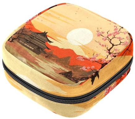 Borsa mestruale,Borsa per tovaglioli igienici,Sole e fiore vintage,Porta tamponi per borsa