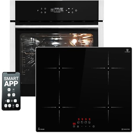 Cuisinière: 60cm Four encastrable EB8313HC + 59cm Plaque Induction IH85900ED | Fonction pizza | Gril | Circulation de l'air | Air chaud | Timer automatique | SET8313HCIH859ED