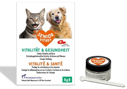 Senior Vitae+ | Vitalität & Gesundheit für Hund & Katze (Gelenkschutz,Darmschutz, Arthritis, Arthrose und Sklerose, etc.) | Für 2 Monate oder 60 Anwendungen