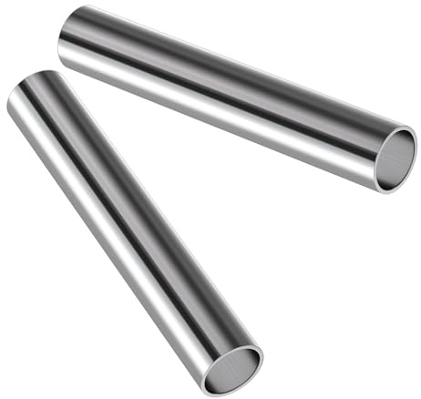 KWOKWEI Rundrohr Edelstahl Ø25mm(1) 2 Stück Konstruktionsrohr, Geschliffen Edelstahl Rundrohr V2A Länge 300mm, Rostfrei Edelstahl Geländer Rohr für Industrie Maschinenpark