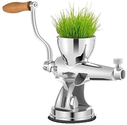 Manual Wheatgrass Juicer Stainless Steel W/Suction Cup Base Table-Top Clamp Extractor for Ginger Celery Home Kitchen Use